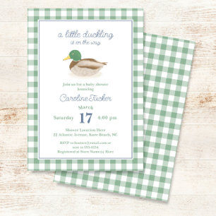 Mallard Duck Duckling Country Hunting Baby shower Kaart
