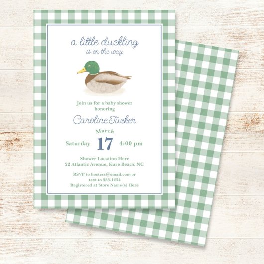 Mallard Duck Duckling Country Hunting Baby shower Kaart