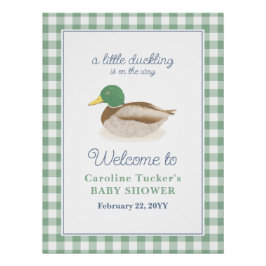 Mallard Duck Duckling Country Hunting Baby shower Perfect Poster