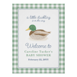Mallard Duck Duckling Country Hunting Baby shower Perfect Poster