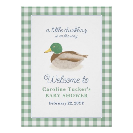 Mallard Duck Duckling Country Hunting Baby shower Perfect Poster (Voorkant)