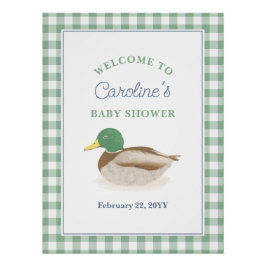 Mallard Duck Duckling Country Hunting Baby shower Perfect Poster