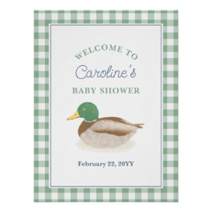 Mallard Duck Duckling Country Hunting Baby shower Perfect Poster