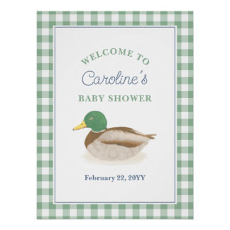 Mallard Duck Duckling Country Hunting Baby shower Perfect Poster