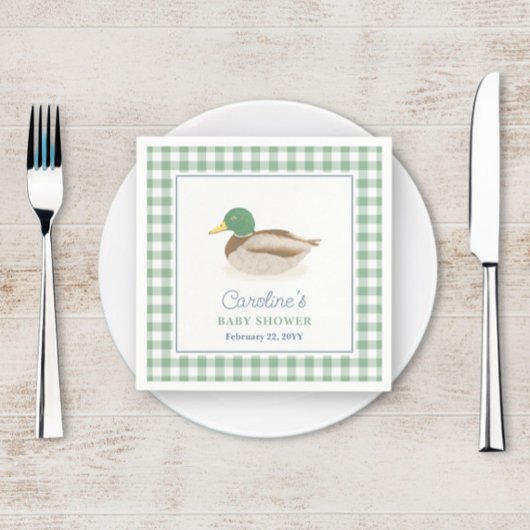 Mallard Duck Duckling Country Hunting Baby shower Servet