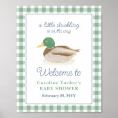 Mallard Duck Duckling Hunting Baby shower Welkom Poster (Voorkant)