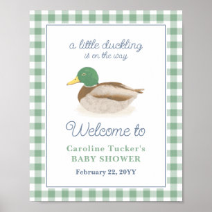 Mallard Duck Duckling Hunting Baby shower Welkom Poster