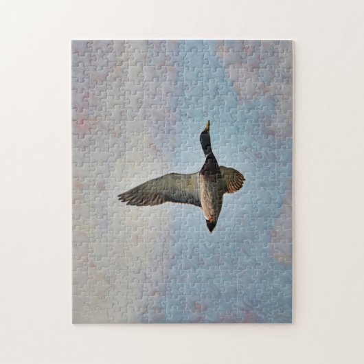 Mallard Duck Flying in Sky Art Puzzle Legpuzzel (Verticaal)