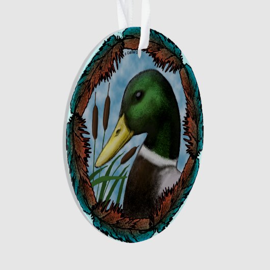 Mallard Duck Head-Ornament Ornament (voorkant)