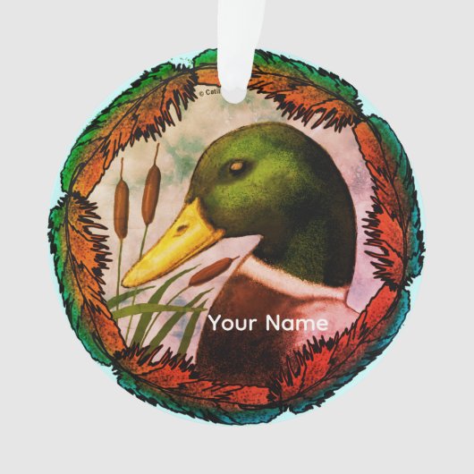 Mallard Duck Head-Ornament Ornament (voorkant)