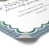 Mallard Duck Hunting Blue Gingham Favors Sign Poster (Hoek)