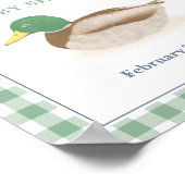 Mallard Duck Hunting Boy Baby shower Welkom Poster (Hoek)