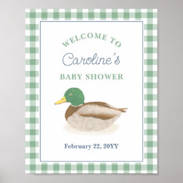 Mallard Duck Hunting Boy Baby shower Welkom Poster