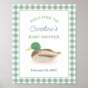 Mallard Duck Hunting Boy Baby shower Welkom Poster