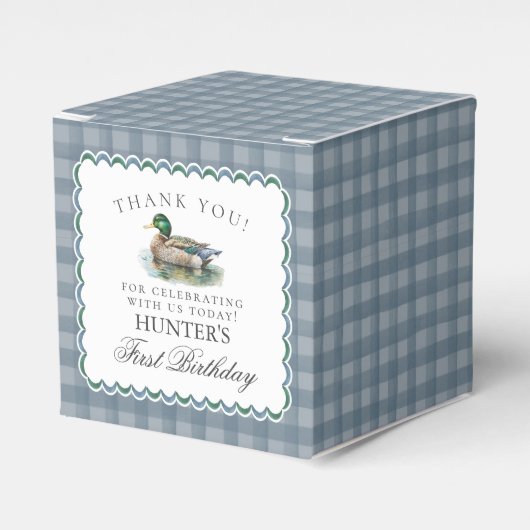Mallard Duck Hunting Boy Birthday Favor Boxes Bedankdoosjes (Voorkant Zijde)