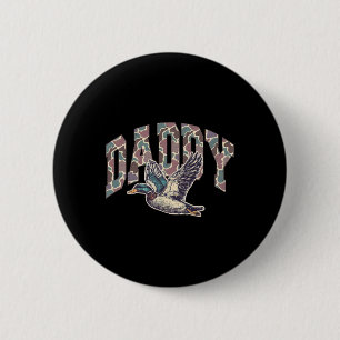 Mallard Duck Hunting Dad Retro Camouflage Daddy Fa Ronde Button 5,7 Cm
