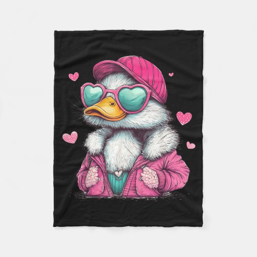 Mallard Duck Hunting Funny Valentine's Day Heart G Fleece Deken (Voorkant)