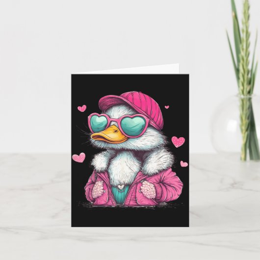 Mallard Duck Hunting Funny Valentine's Day Heart G Kaart (Voorkant)