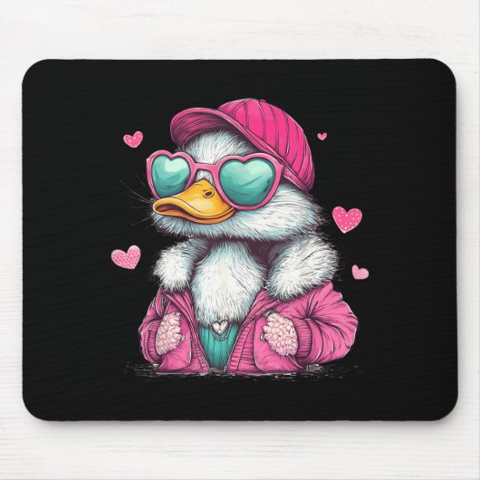 Mallard Duck Hunting Funny Valentine's Day Heart G Muismat (Voorkant)
