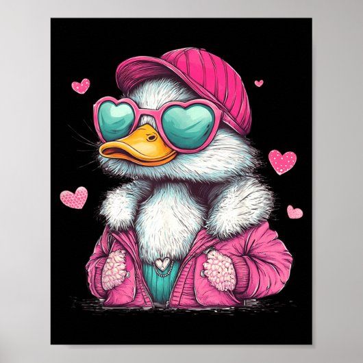 Mallard Duck Hunting Funny Valentine's Day Heart G Poster (Voorkant)