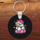Mallard Duck Hunting Funny Valentine's Day Heart G Sleutelhanger (Voorkant)