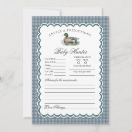 Mallard Duck Hunting Gingham Advice for Baby Card Kaart