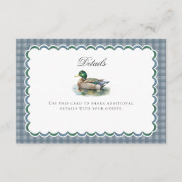 Mallard Duck Hunting Gingham Baby Details Kaart