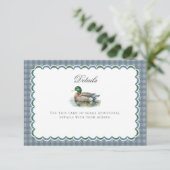 Mallard Duck Hunting Gingham Baby Details Kaart (Staand voorkant)