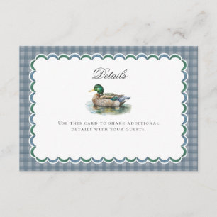 Mallard Duck Hunting Gingham Baby Details Kaart