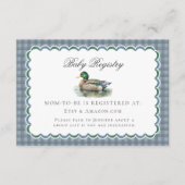 Mallard Duck Hunting Gingham Baby Registry Card Informatiekaartje (Voorkant)