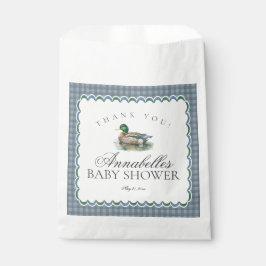 Mallard Duck Hunting Gingham Baby Shower Dessert Bedankzakje