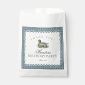 Mallard Duck Hunting Gingham Birthday Dessert Bedankzakje (Voorkant)