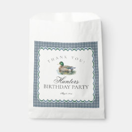 Mallard Duck Hunting Gingham Birthday Dessert Bedankzakje