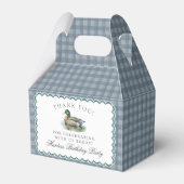 Mallard Duck Hunting Gingham Birthday Favor Boxes Bedankdoosjes (Voorkant Zijde)