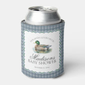 Mallard Duck Hunting Gingham Boy Baby Shower Favor Blikjeskoeler (Blikje Voorkant)