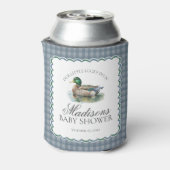 Mallard Duck Hunting Gingham Boy Baby Shower Favor Blikjeskoeler (Blikje Achterkant)