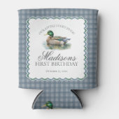 Mallard Duck Hunting Gingham Boy Birthday Favor Blikjeskoeler (Voorkant)