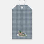 Mallard Duck Hunting Gingham Boy Verjaardagsgunst Cadeaulabel (Achterkant)