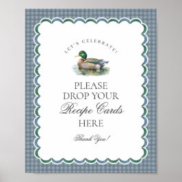 Mallard Duck Hunting Gingham Deel een Receptteken Poster