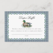 Mallard Duck Hunting Gingham Diaper Raffle Insert Informatiekaartje (Voorkant)