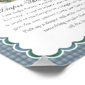 Mallard Duck Hunting Gingham Diaper Thoughts Sign Poster (Hoek)