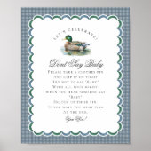 Mallard Duck Hunting Gingham Dont Say Baby Sign Poster (Voorkant)