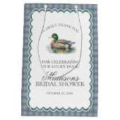 Mallard Duck Hunting Gingham Vrijgezellenfeest Fav Medium Cadeauzakje (Achterkant)