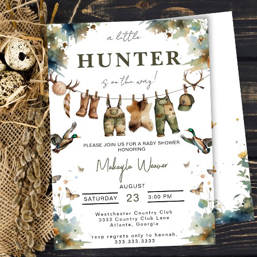 Mallard Duck Hunting Hunter Clothes Baby Shower Kaart