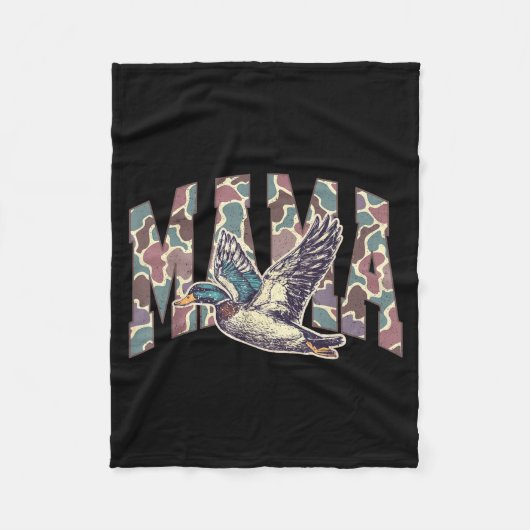 Mallard Duck Hunting Mama Retro Camouflage Daddy M Fleece Deken (Voorkant)