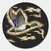 Mallard Duck Hunting Ronde Sticker (Voorkant)