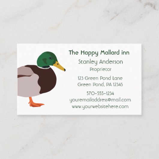 Mallard Duck Illustration Custom Visitekaartje (Voorkant)