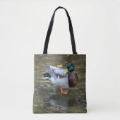 Mallard Duck in Creek Printen Canvas tas (Voorkant)