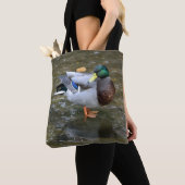 Mallard Duck in Creek Printen Canvas tas (Dichtbij)