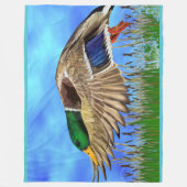Mallard Duck in Flight Fleece Deken (Voorkant)
